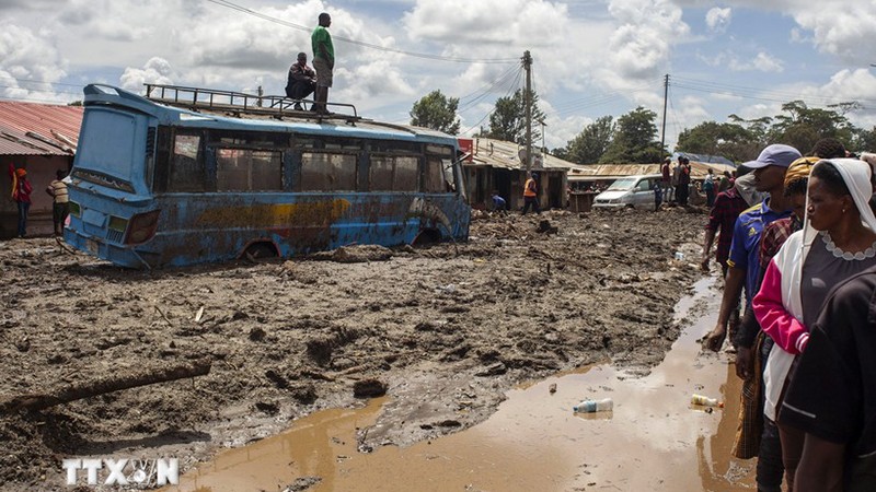 Транспортные средства застряли в грязи после наводнений и оползней, вызванных проливными дождями в Танзании. Фото: AFP/ВИА