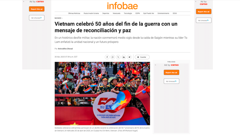 Статья на сайте Infobae.