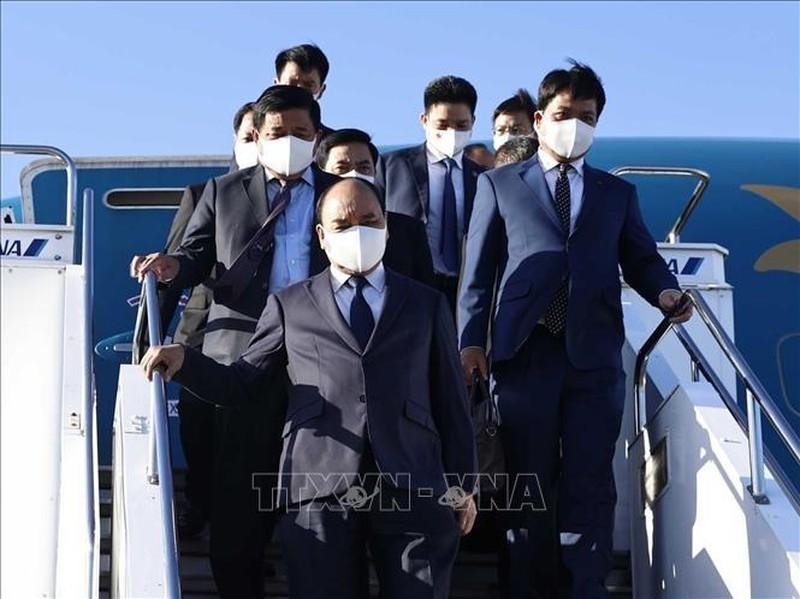 Президент Нгуен Суан Фук в международном аэропорту Ханэда. Фото: VNA