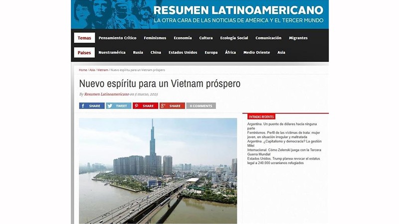 Статья на сайте Resumen Latinoamericano. Фото: ВИА