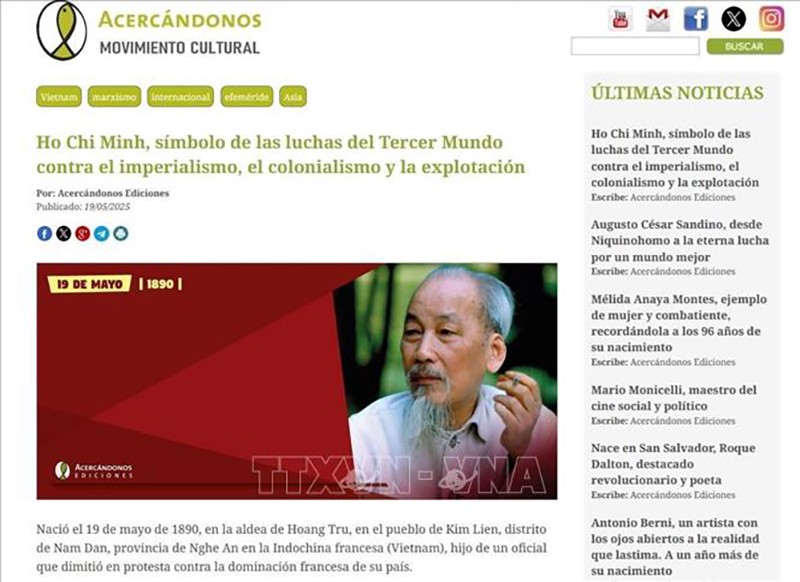 Статья, опубликованная на сайте «Movimiento Cultural Acercandonos». Фото с экрана