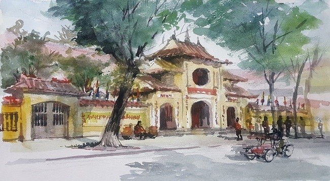 Эскиз о Ханое у одного члена группы Urban Sketchers Hanoi. Фото: daidoanket.vn
