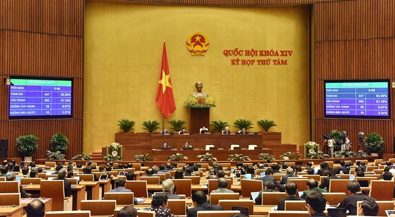 На 8-й сессии НС 14-го созыва было утверждена Резолюция о пилотировании организации модели городской администрации в Ханое. Фото: hanoimoi.com.vn