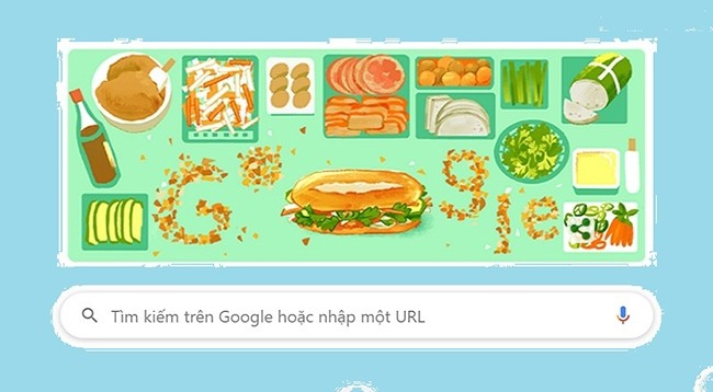Вьетнамский сэндвич «баньми» на главной страничке Google.
