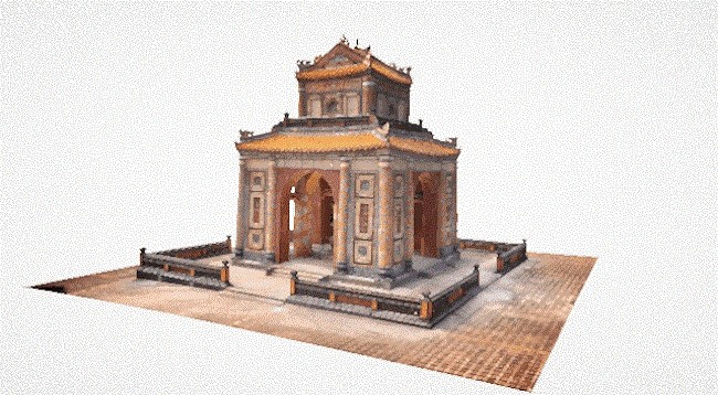 Изображение гробницы императора Ты Дыка в формате AR. Фото: toquoc.vn