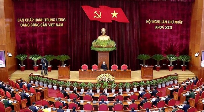 Общий вид первого пленума ЦК КПВ XIII созыва. Фото: Зюи Линь