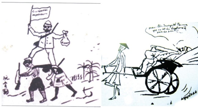 Карикатуры Нгуен Ай Куока в газете «Le Paria».