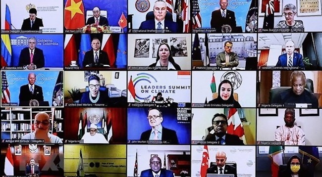 Участники онлайн-саммита по вопросам климата, проходившего 22 и 23 апреля. Фото: VNA