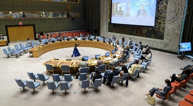 Общий вид заседания СБ ООН по ситуации в Западной Африке и Сахеле. Фото: VOV