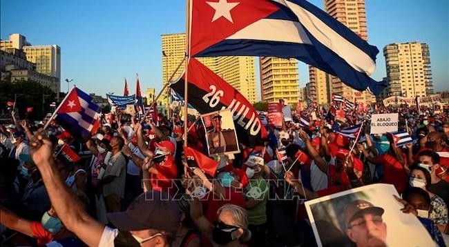 17 июля в Гаване состоялся массовый митинг в поддержку властей Кубы. Фото: VNA