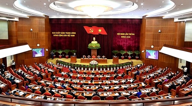 Общий вид 3-го пленума ЦК КПВ XIII созыва. Фото: Данг Кхоа