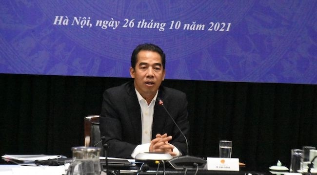 Замминистра иностранных дел То Ань Зунг выступает на заседании. Фото: МИД Вьетнама
