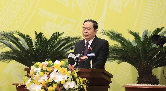 Постоянный заместитель председателя Национального собрания Вьетнама Чан Тхань Ман выступает с речью. Фото: quochoi.vn