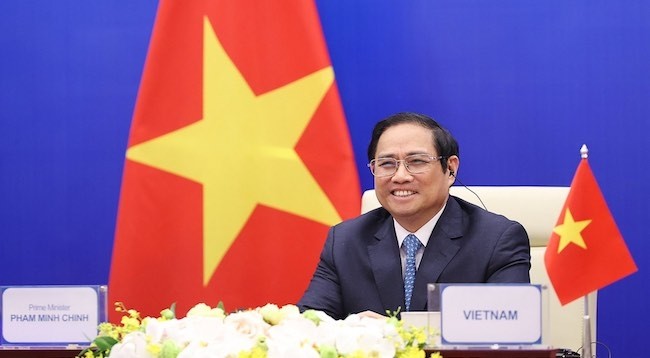 Премьер-министр Вьетнама Фам Минь Тьинь на форуме. Фото: МИД Вьетнама