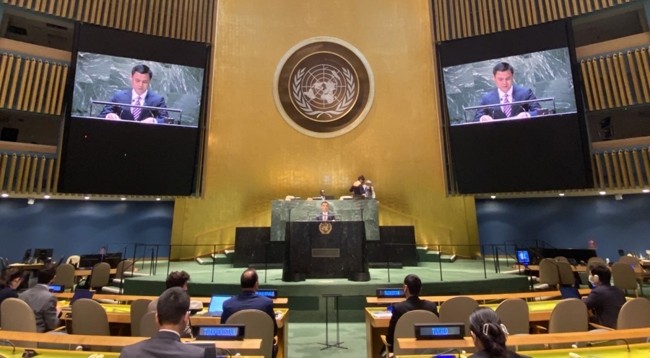 Посол Данг Хоанг Жанг выступает на заседании. Фото: vov.vn